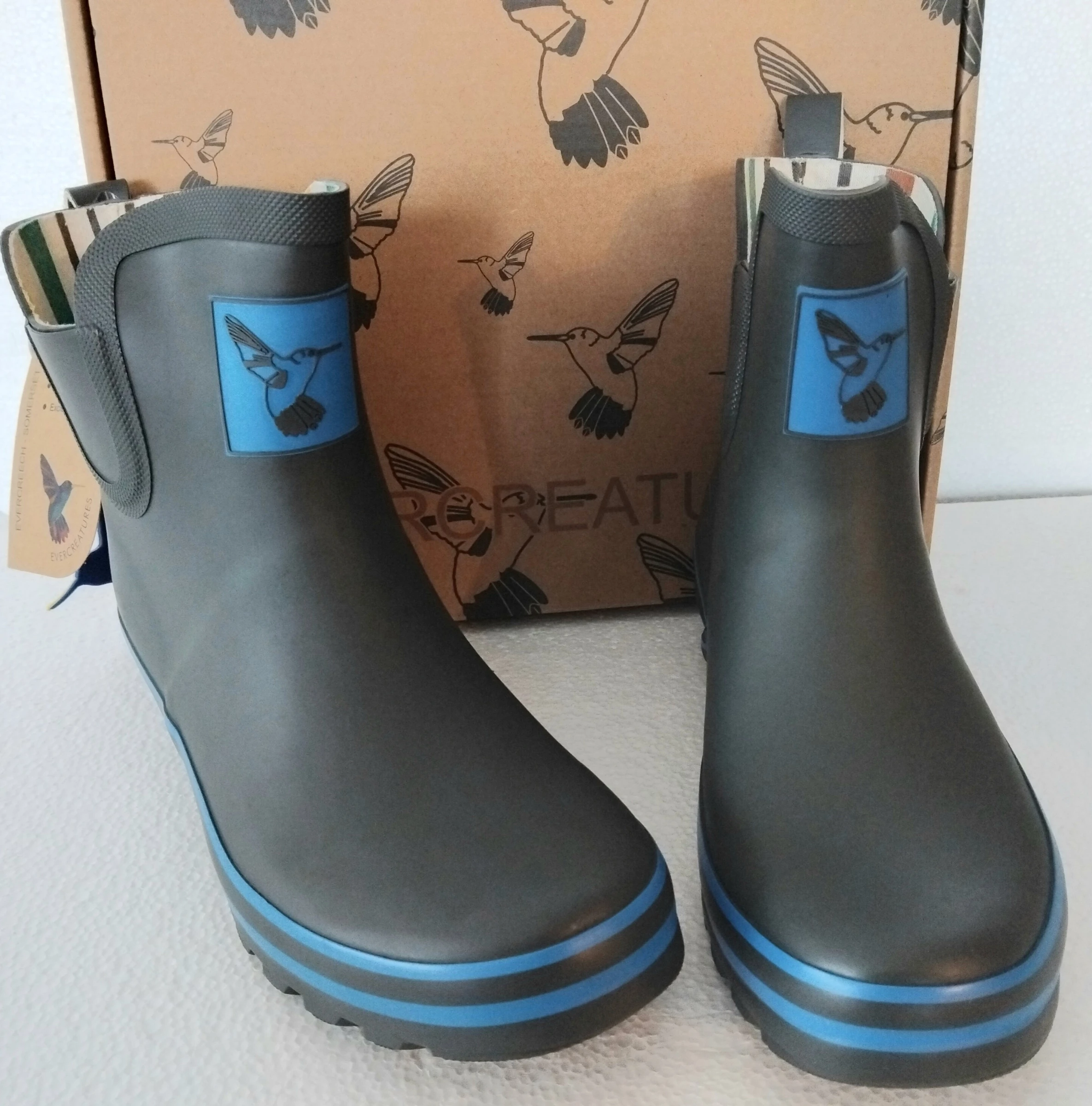 Bottines de pluie Evercreatures - bleu foncé et électrique - pointure 38